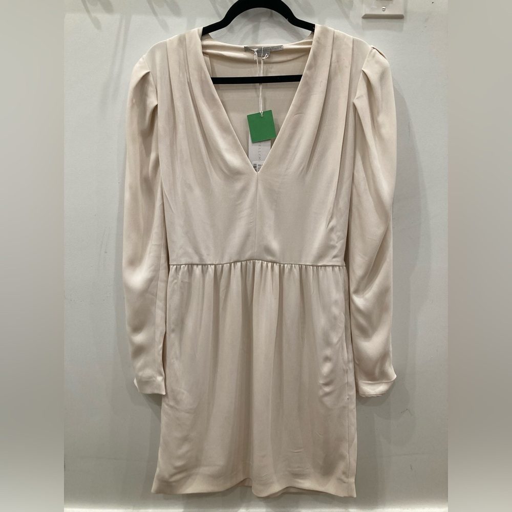 Elegant Cream Long-Sleeve Dress